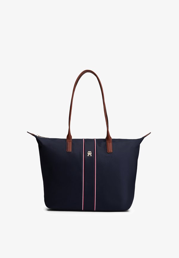 Tommy Hilfiger TH MONOGRAM PLAQUE TOTE BAG - Tote bag - space blue corp