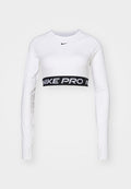 Nike Performance NIKE PRO DF 365 CROP LS - Long sleeved top - white/black