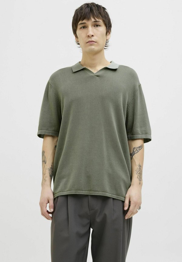 Jack & Jones Knitted Plain Knitted - Polo shirt - agave green