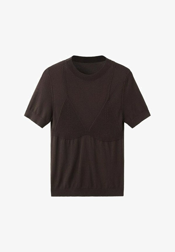 Mango Basic T-shirt - brown
