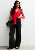 New Look RUFFLE TRIM BUTTON UP