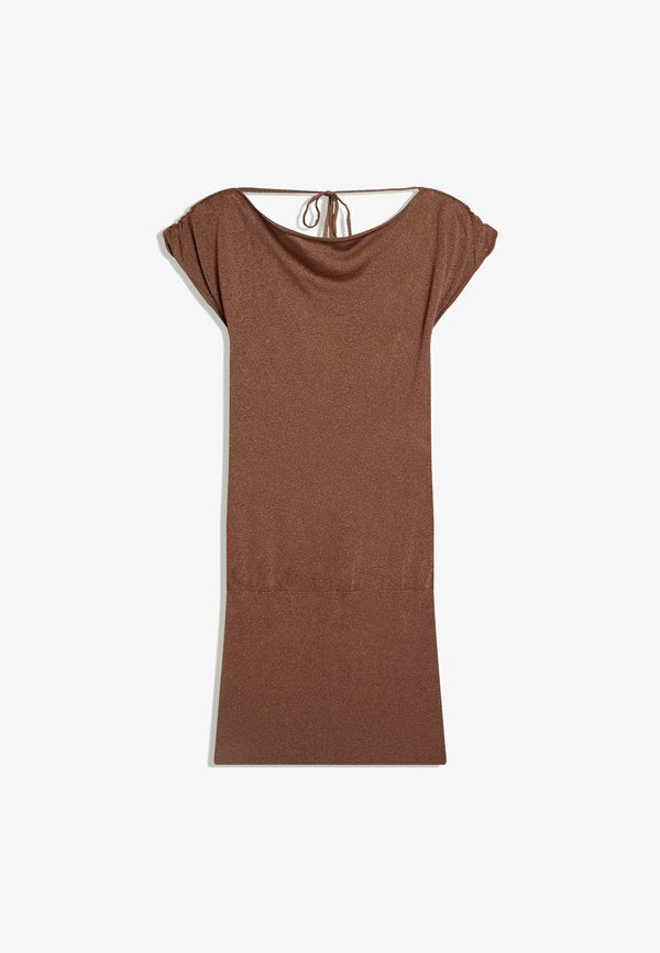 Bershka ASYMMETRIC - MINI DRESS - Day dress - dark brown