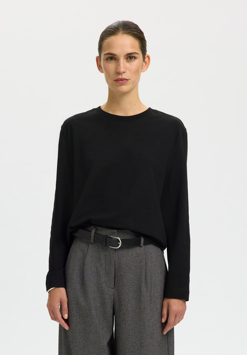 Selected SLFESSENTIAL LS BOXY TEE NOOS