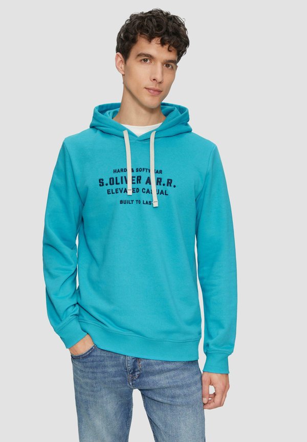 s.Oliver MIT STICKEREI - Hoodie - türkis