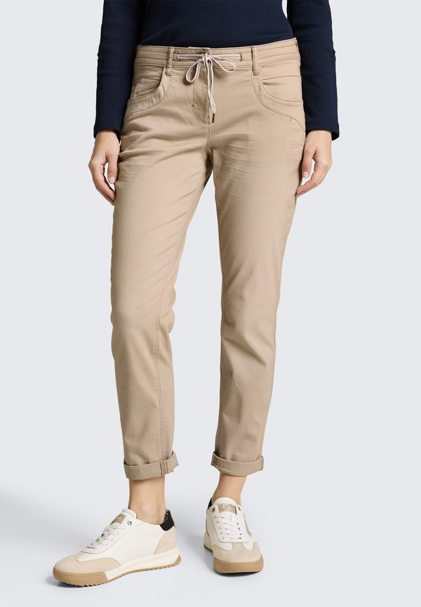 TOM TAILOR TTTAPERED RELAXED - Trousers - soft taupe grey