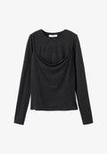 Mango Long sleeved top - dark grey
