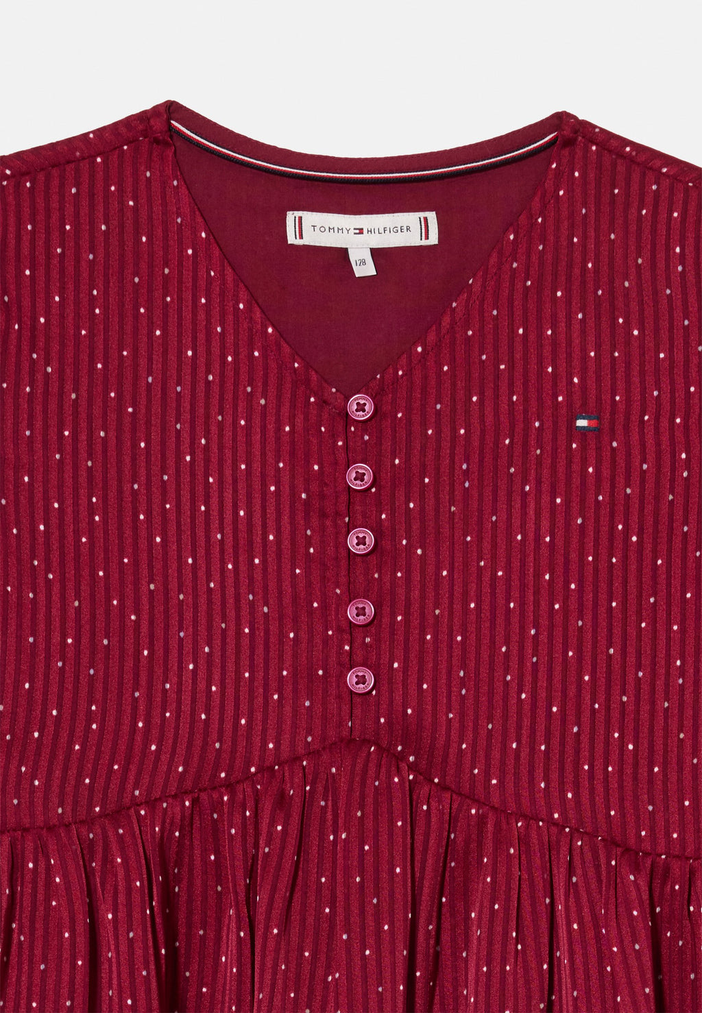 FESTIVE PRINT SMOCK DETAIL A-LINE DRESS Media 3