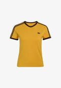 adidas Originals 3-STRIPES SLIM T-SHIRT - Print T-shirt - preloved yellow aurora coffee