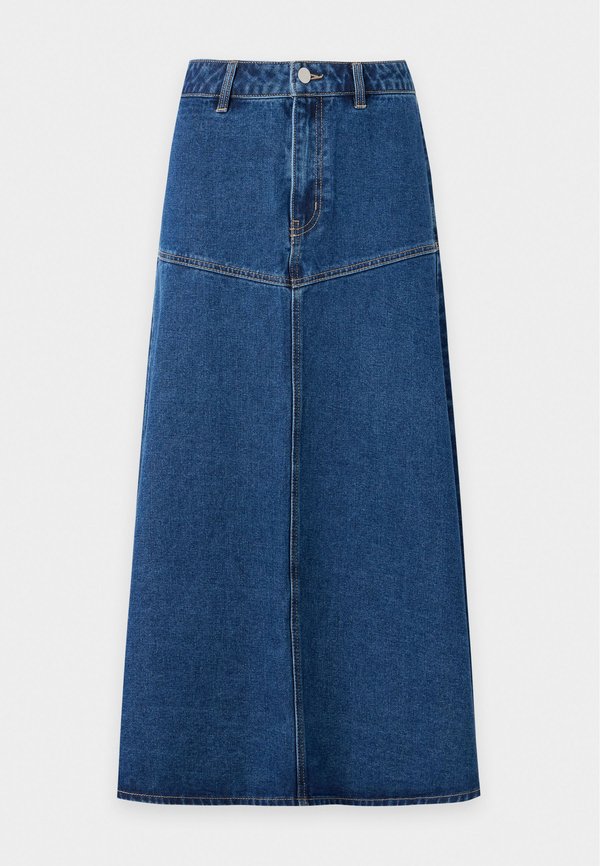 Vero Moda VMBEATE SKIRT - Denim skirt - dark blue denim