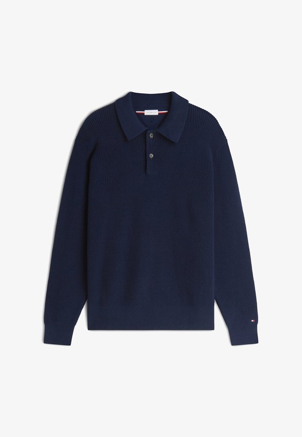 Tommy Hilfiger WAFFLE STRUCTURE RUGBY - Jumper - carbon navy