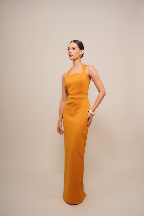 WAL G. HANA HALTER NECK MAXI
