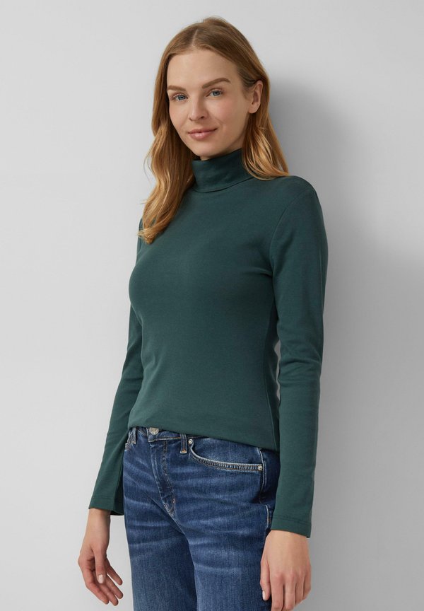 s.Oliver LONGSLEEVE IM SLIM FIT MIT ROLLKRAGEN - Long sleeved top - tannengrün