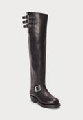 Polo Ralph Lauren BURNISHED LEATHER TALL MOTO BOOT