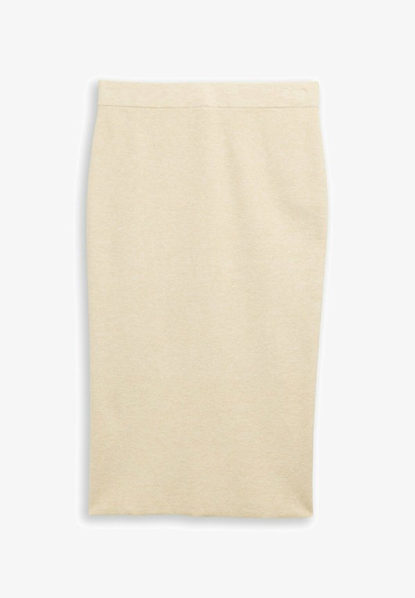 TOM TAILOR MIT SCHLITZ - Pencil skirt - sand stone/beige melange