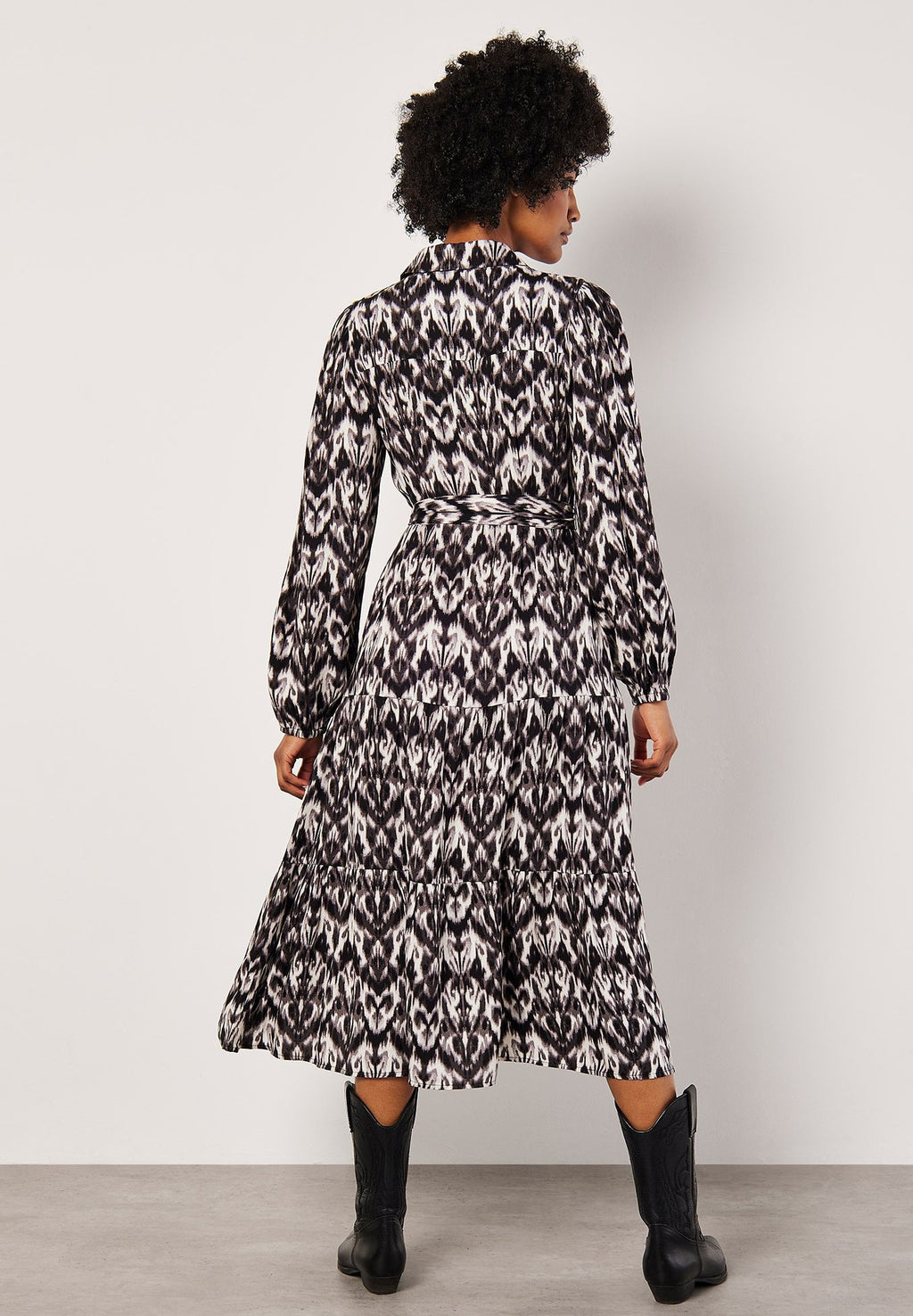 Apricot IKAT TIERED MIDI