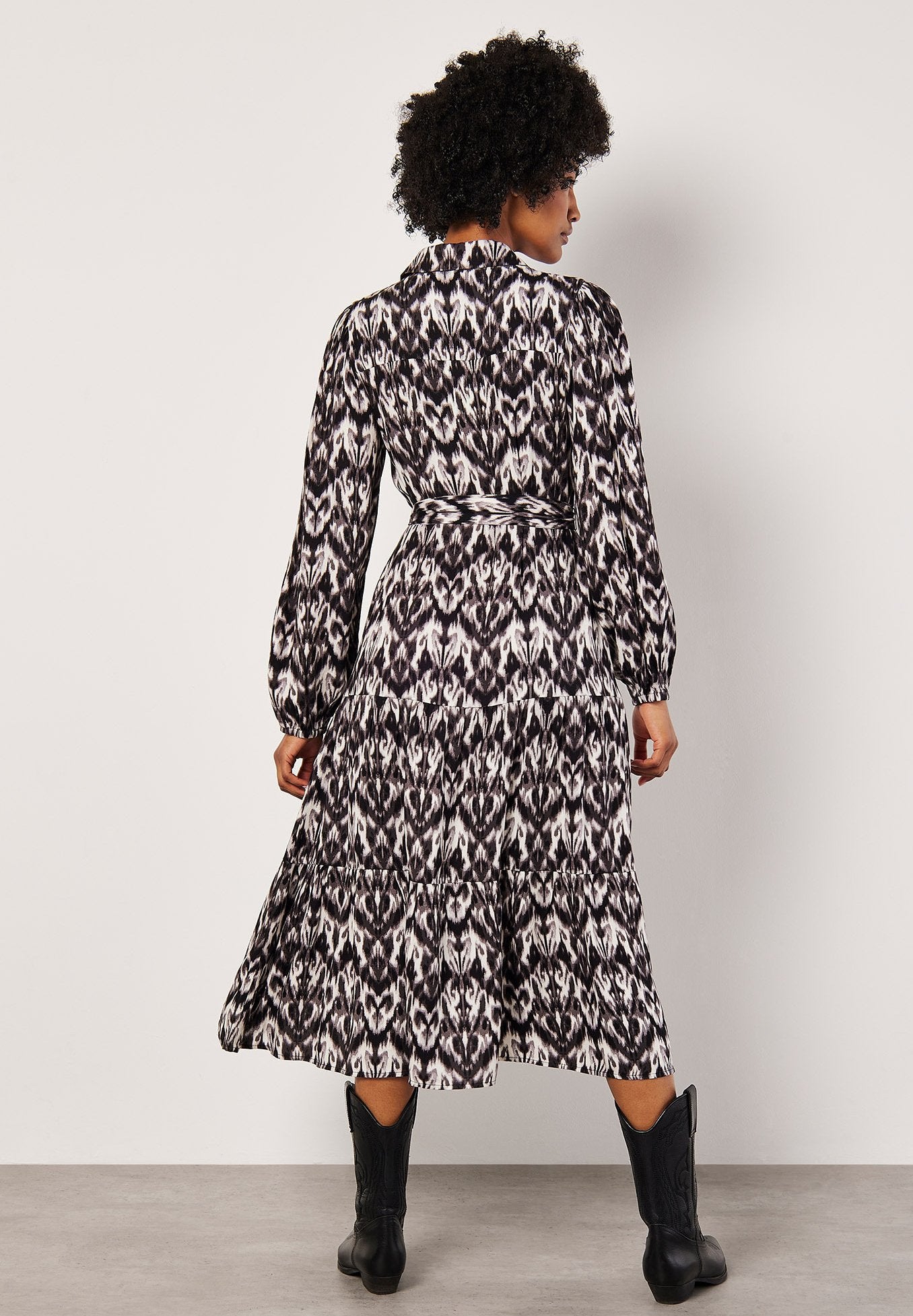 Apricot IKAT TIERED MIDI