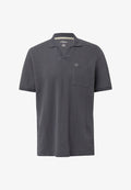 s.Oliver MIT STRUKTUR-STREIFEN UND OFFENEM KRAGEN - Polo shirt - schiefergrau