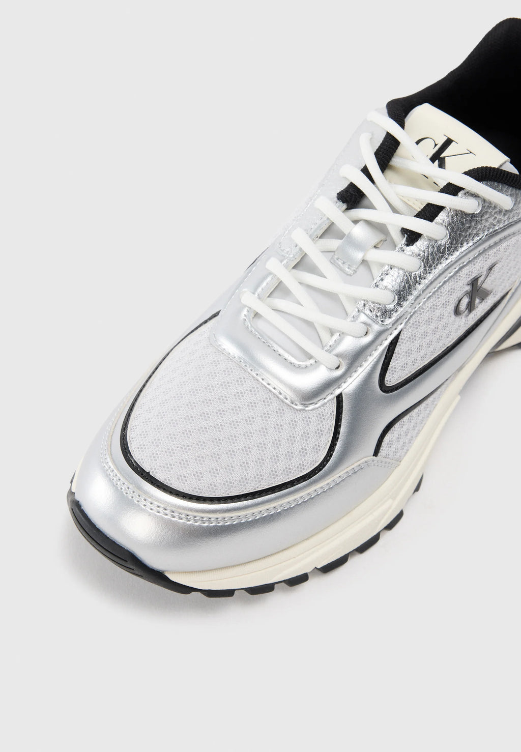 Calvin Klein Jeans HIKE RUNNER - Trainers - silver-coloured/black/marshmallow