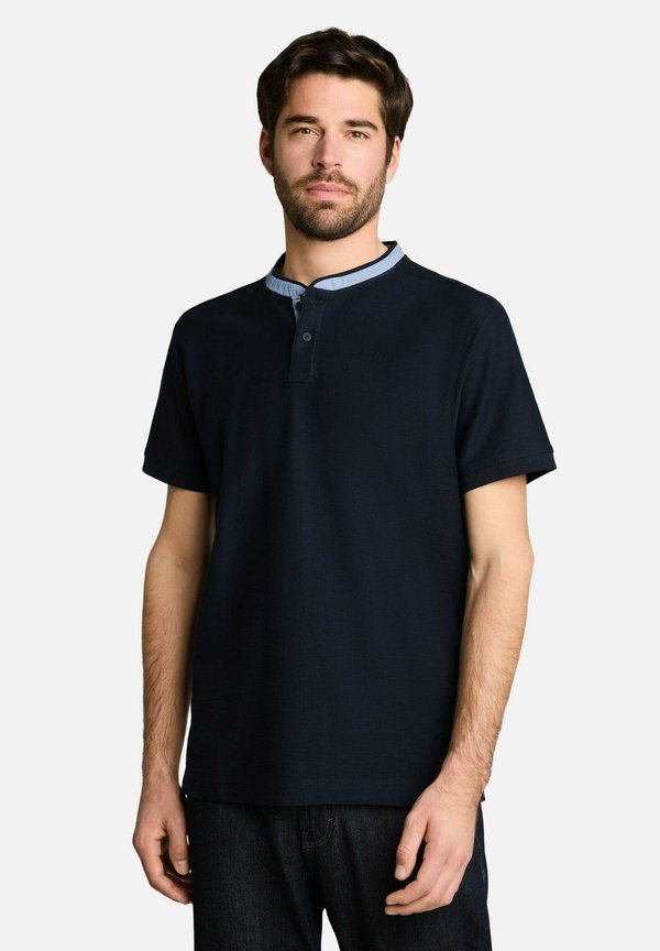 TOM TAILOR POLOSHIRT MIT STEHKRAGEN - Basic T-shirt - sky captain blue