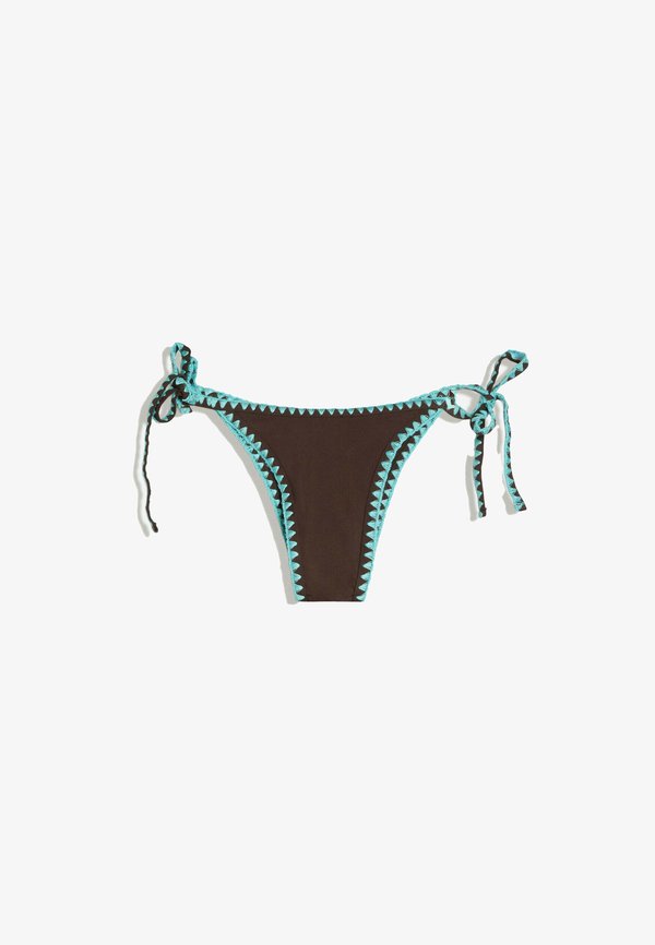 Bershka BIKINI BOTTOMS - Bikini bottoms - dark brown