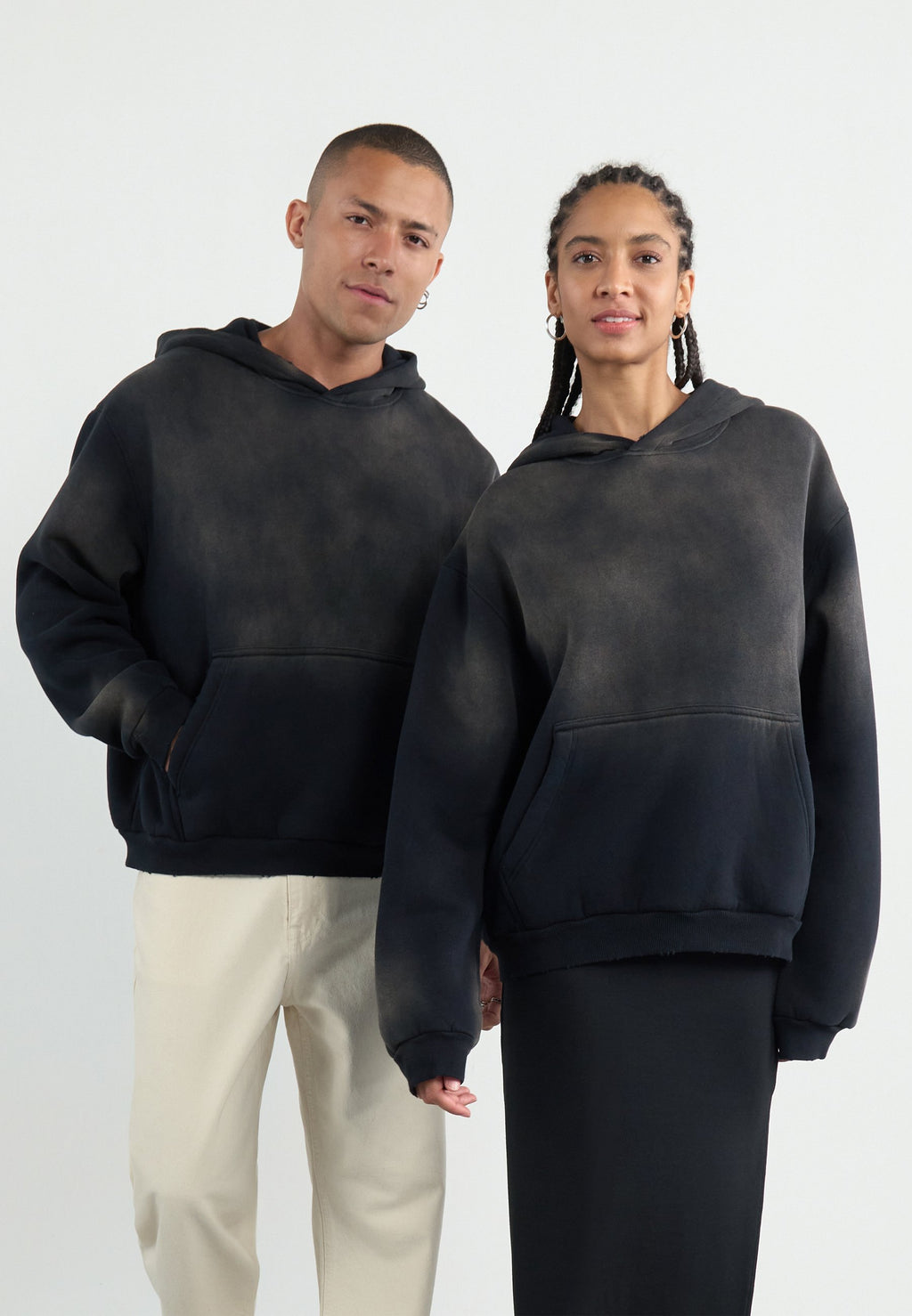 YOURTURN SUN FADED SHERPA LINED HOODIE UNISEX