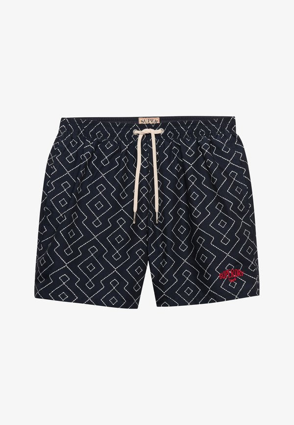 Superdry & Co SUPERDRY PREMIUM PRINTED 15-INCH SWIM SHORTS.. - Swimming shorts - sashiko eclipse navy