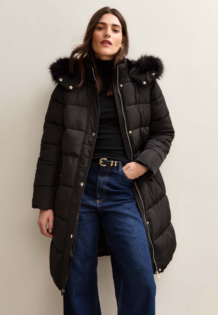 New Look HOODED TIERED LONGLINE PUFFER