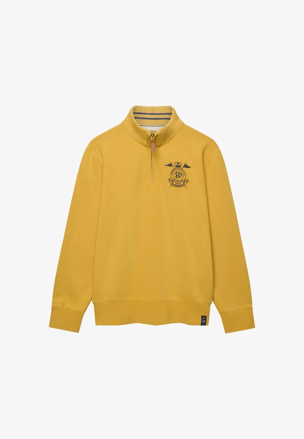 Superdry & Co SUPERDRY GOTHIC VARSITY HALF ZIP SWEATSHIRT.. - Sweatshirt - denim co ochre brown