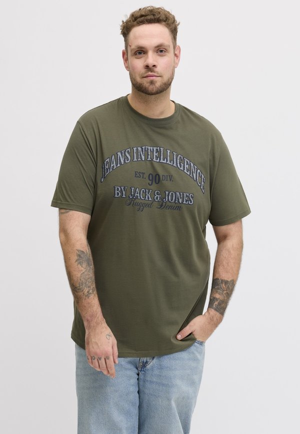Jack & Jones Plus Size - Print T-shirt - dusty olive