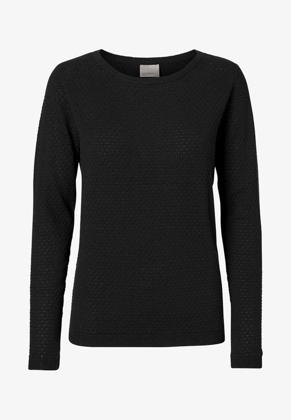 Vero Moda VMCARE STRUCTURE O-NECK - Jumper - black