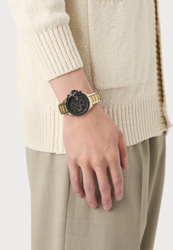 Tommy Hilfiger JAMESON - Chronograph watch - black/gold-coloured