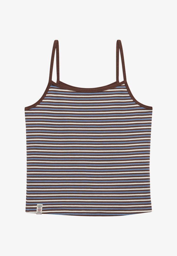 Superdry & Co SUPERDRY ATHLETIC ESSENTIALS STRIPE CAMI.. - Top - chestnut brown blue stripe