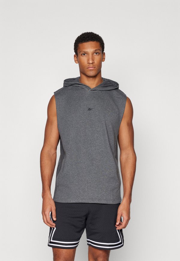 Reebok BASKETBALL HOODIE - Hoodie - dark heather grey