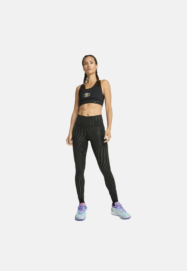 Puma STEWIE PRISM BASKETBALL - Medium support sports bra - black aop