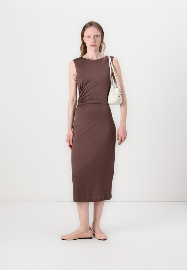Malina MARQUIS RUCHED CUT OUT MIDI DRESS