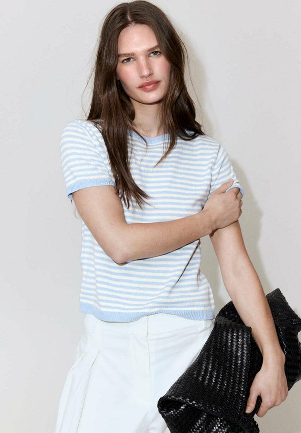 Mango ADULT - Print T-shirt - bleu ciel