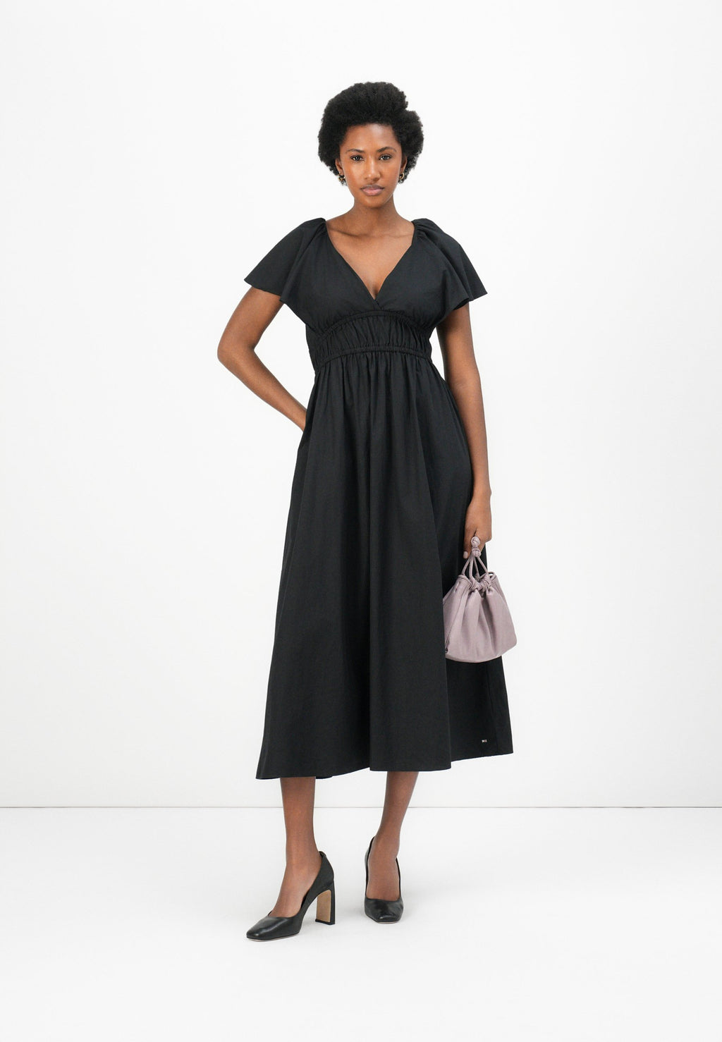 FRILLED SLEEVE MIDI DRESS Media 2