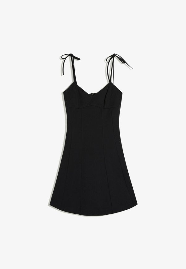 Bershka MINI DRESS WITH RIBBON STRAPS - DRESS - Day dress - black