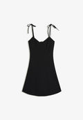 Bershka MINI DRESS WITH RIBBON STRAPS - DRESS - Day dress - black
