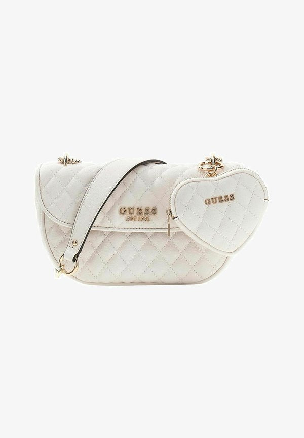 Guess ATABEY CONVERTIBLE XBODY FLAP - Cross body bag - cream white