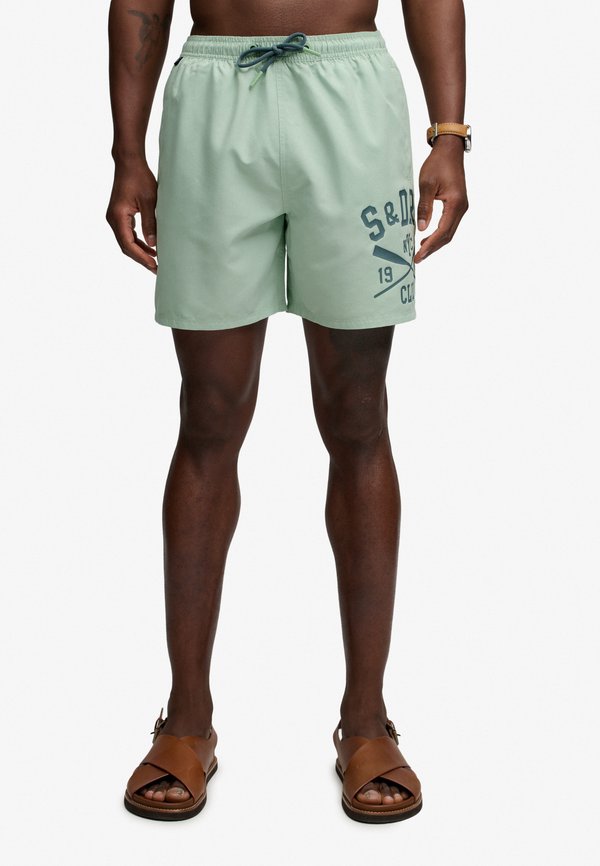 Superdry & Co SUPERDRY PRINTED LOGO 16-INCH SWIM SHORTS.. - Swimming shorts - cameo green