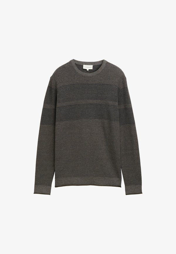 TOM TAILOR MIT TONALEN STREIFEN - Jumper - navy cognac cream multi color