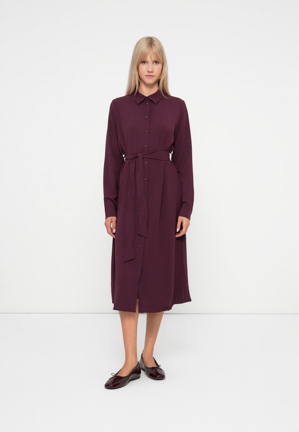 Vero Moda VMESME CALF SHIRT DRESS - Shirt dress - winetasting