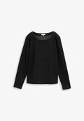 TOM TAILOR LANGARMSHIRT MIT GLITZER-EFFEKT - Long sleeved top - pinstripe with lurex