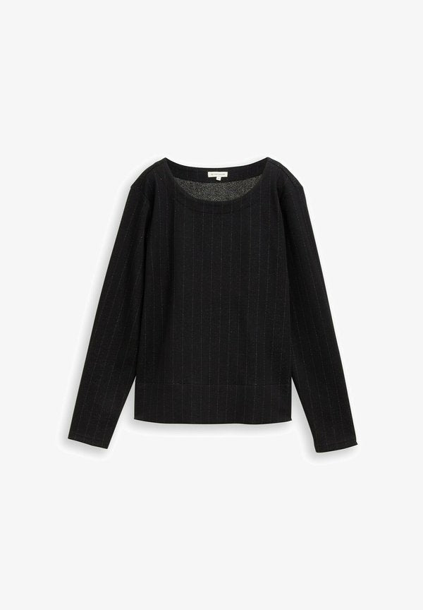 TOM TAILOR LANGARMSHIRT MIT GLITZER-EFFEKT - Long sleeved top - pinstripe with lurex