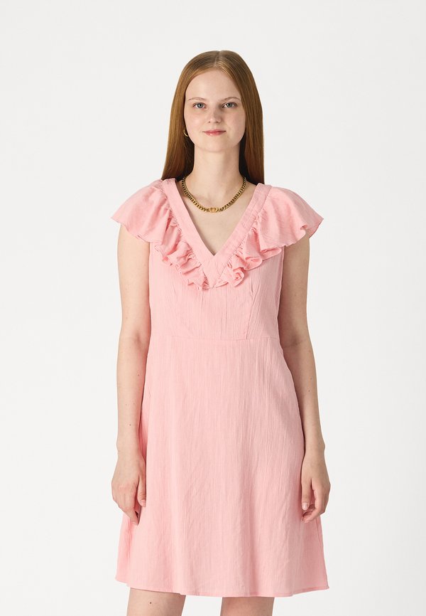 Vero Moda VMCAMMI CAP SLEEVE SHORT DRESS  - Day dress - peaches/cream