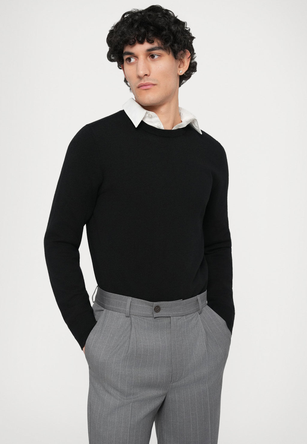 Essential Collective PLEATED PINSTRIPE TROUSER