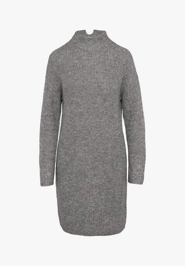 s.Oliver MIT ROLLKRAGEN UND ÜBERSCHNITTENEN SCHULTERN - Jumper dress - graphit