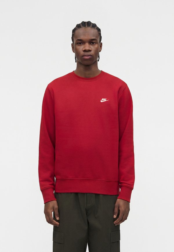 Nike Sportswear CLUB CREW - Sweatshirt - tough red/white