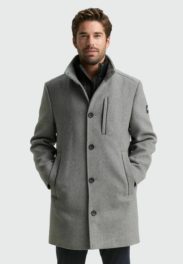 TOM TAILOR 2-IN-1  - Short coat - light stone grey wool twill